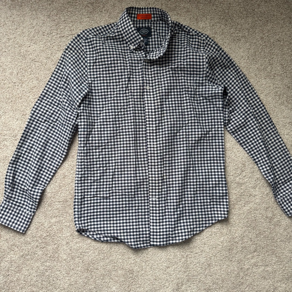 St. John’s Bay - White Navy/Black Button Down Shirt - Small